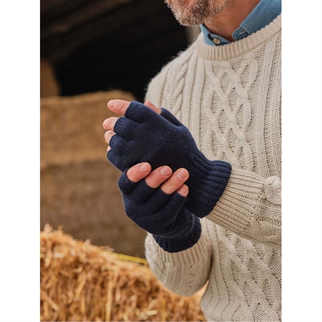 Men's Essential Lambswool Fingerless Gloves